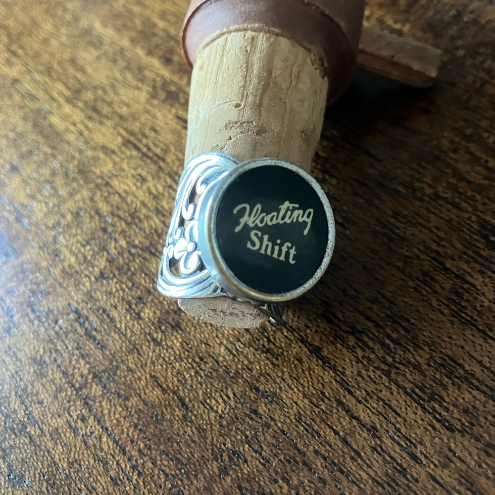 Typewriter key silver adjustable ring - Picture 2 of 4